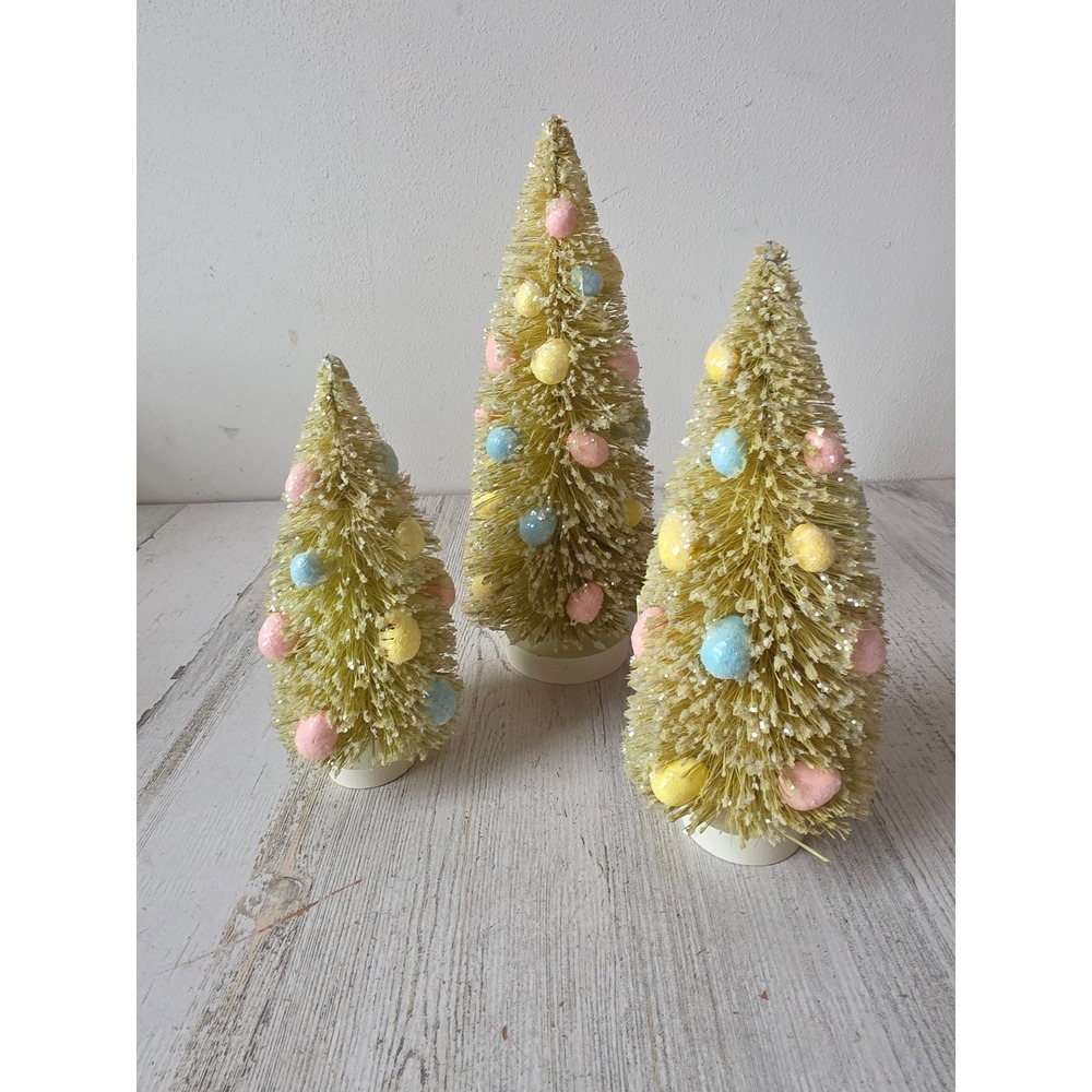 Vintage bethany lowe Easter bristle brush egg tree village spring decor Xmas